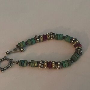 Turquoise toggle 8” bracelet